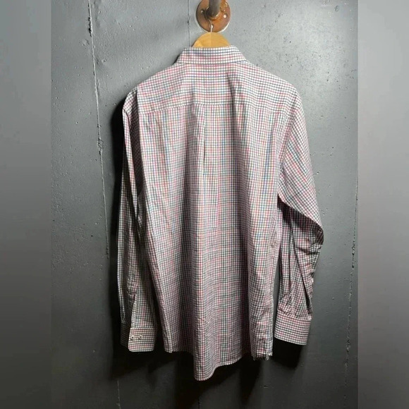 Peter Millar Pink, Blue, Brown Plaid Button Down Long Sleeve Shirt Men's Size L - Picture 2 of 5